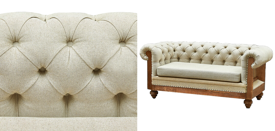 Диван Deconstructed Chesterfield Sofa double Ivory Linen Диван Deconstructed Chesterfield Sofa double Ivory Linen - Loft-Concept в Челябинске