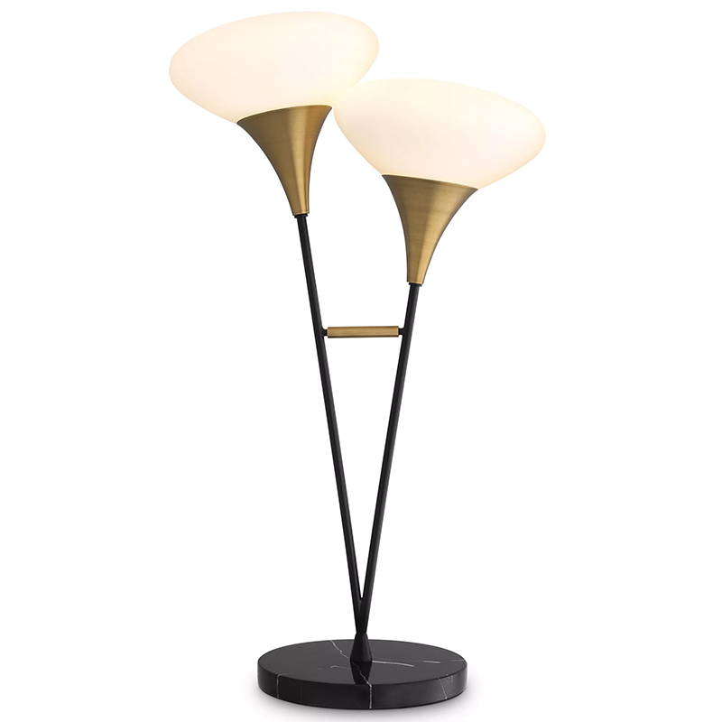 Настольная лампа Eichholtz Table Lamp Duco Белый Черный Латунь Черный Мрамор Nero Настольная лампа Eichholtz Table Lamp Duco Белый Черный Латунь Черный Мрамор Nero в Челябинске | Loft Concept