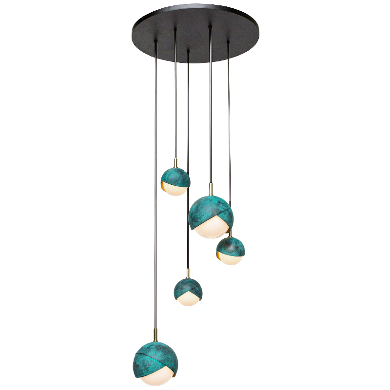 Люстра Trella studio BENEDICT PENDANT 5 Бирюзовый Белый Черный Люстра Trella studio BENEDICT PENDANT 5 Бирюзовый Белый Черный в Челябинске | Loft Concept