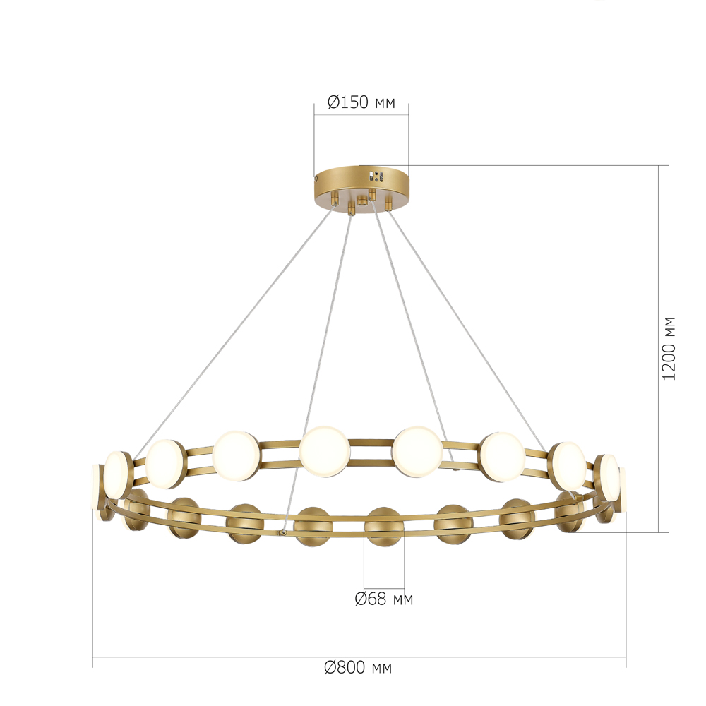 Люстра кольцевая с круглыми светодиодными источниками света Maxine Light в Челябинске