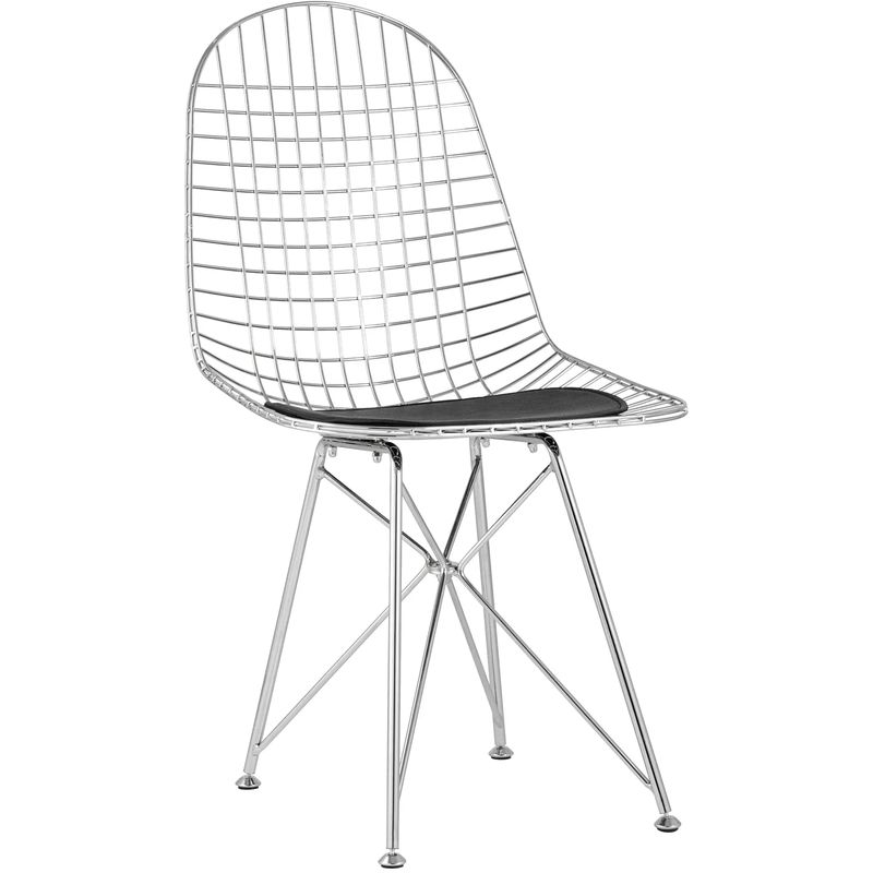Стул Bertoia S Chair Хромированный Металл Хром Черный в Челябинске | Loft Concept 