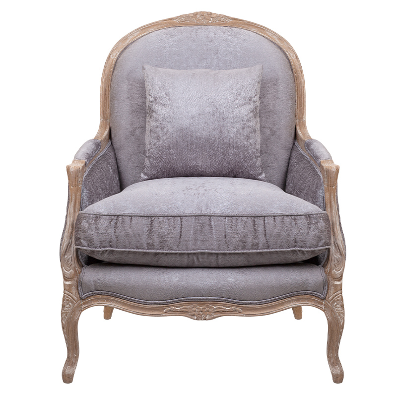 Кресло Ava Classical Armchair brown and grey velour Серый Коричневый Кресло Ava Classical Armchair brown and grey velour Серый Коричневый в Челябинске | Loft Concept