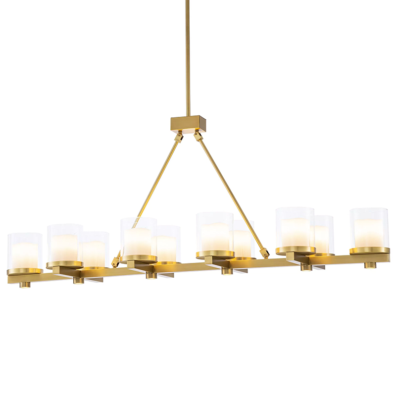 Люстра Eichholtz Chandelier Donovan Brass Латунь Белый Прозрачное Стекло Люстра Eichholtz Chandelier Donovan Brass Латунь Белый Прозрачное Стекло в Челябинске | Loft Concept