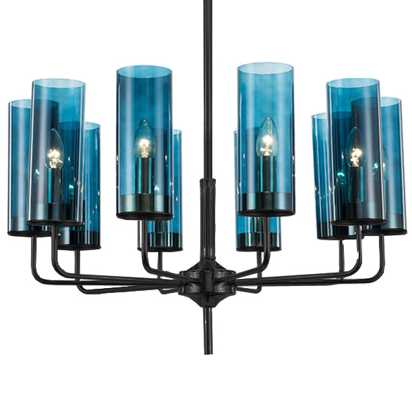 Люстра Black & Blue Glass Tube Chandelier 10 Графитовый Сапфир (Sapphire) Люстра Black & Blue Glass Tube Chandelier 10 Графитовый Сапфир (Sapphire) в Челябинске | Loft Concept