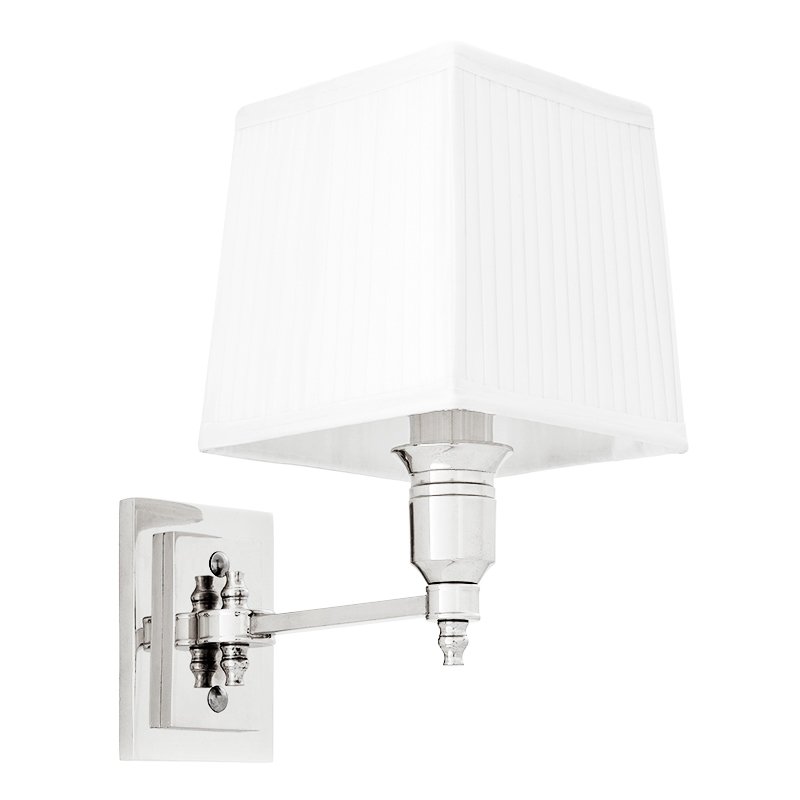 Бра Wall Lamp Lexington Single Nickel+White Никель Белый Бра Wall Lamp Lexington Single Nickel+White Никель Белый в Челябинске | Loft Concept