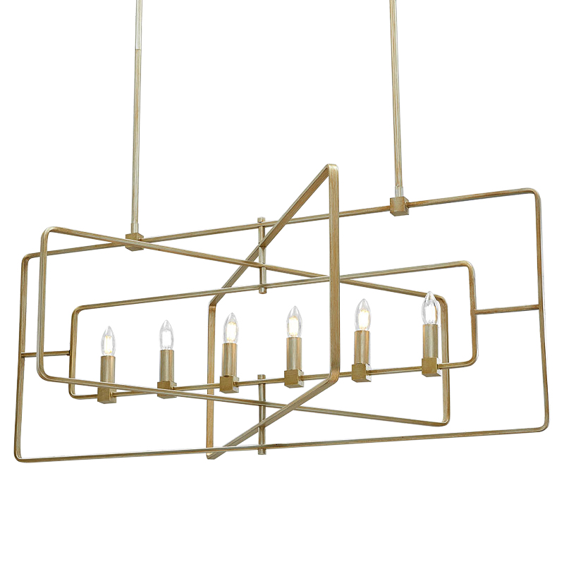 Люстра Macleod Linear Chandelier Золотой Люстра Macleod Linear Chandelier Золотой в Челябинске | Loft Concept