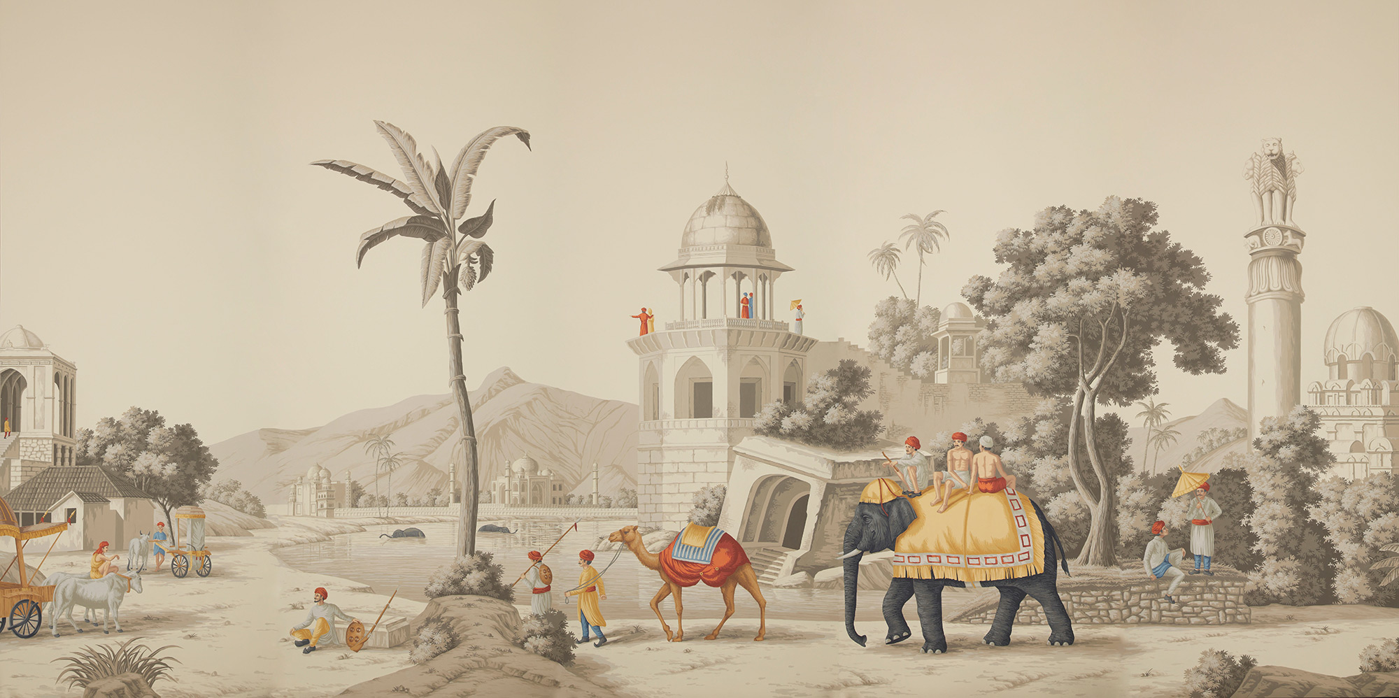 Обои ручная роспись Early Views of India scenic paper Обои ручная роспись Early Views of India scenic paper - постер Loft-Concept в Челябинске