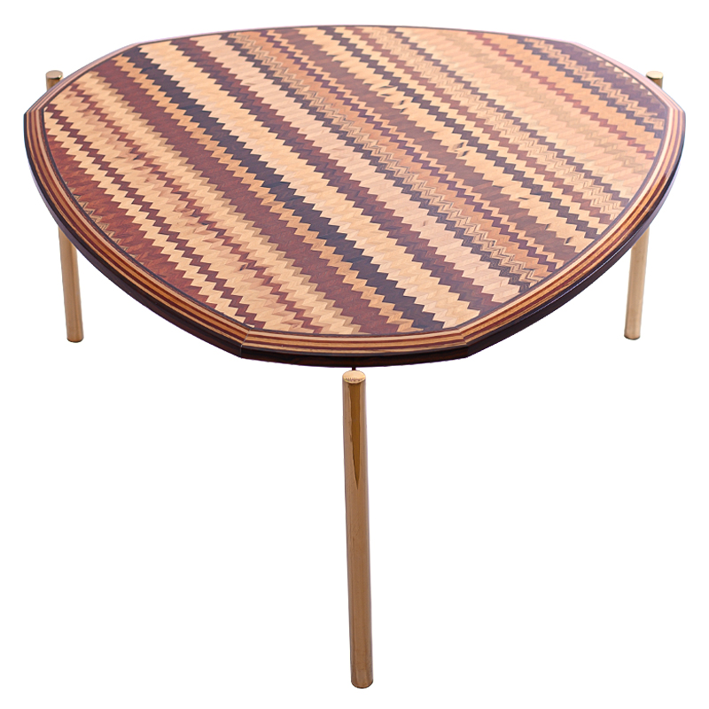 Кофейный стол Zig Zag Coffee Table Коричневый Золотой Кофейный стол Zig Zag Coffee Table Коричневый Золотой в Челябинске | Loft Concept