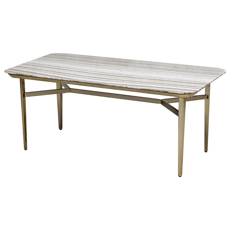 Стол Cisneros Marble Dinner Table с мраморной столешницей Бежево-серый Золотой Стол Cisneros Marble Dinner Table с мраморной столешницей Бежево-серый Золотой в Челябинске | Loft Concept