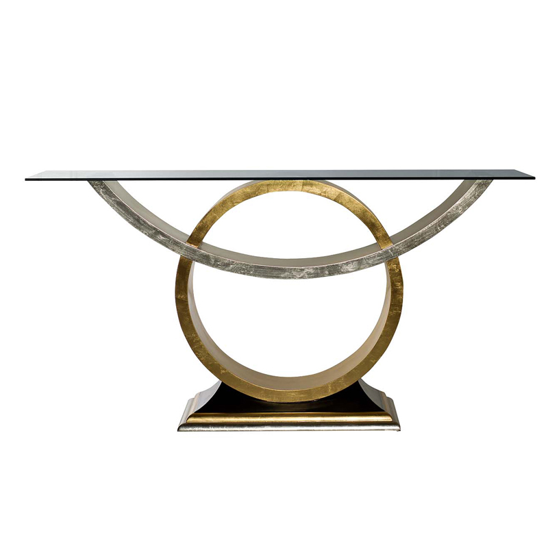 Консоль Wooden Base Gold & Silver Золотой Серебро винтаж Консоль Wooden Base Gold & Silver Золотой Серебро винтаж в Челябинске | Loft Concept