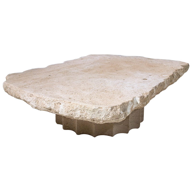 Кофейный стол Travertine Column Coffee Table Бежевый Песочный в Челябинске | Loft Concept 