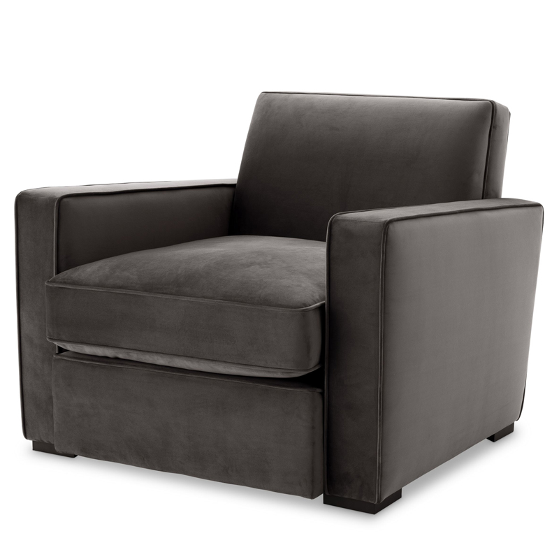 Кресло Eichholtz Chair Edmond grey Серый Черный Кресло Eichholtz Chair Edmond grey Серый Черный в Челябинске | Loft Concept