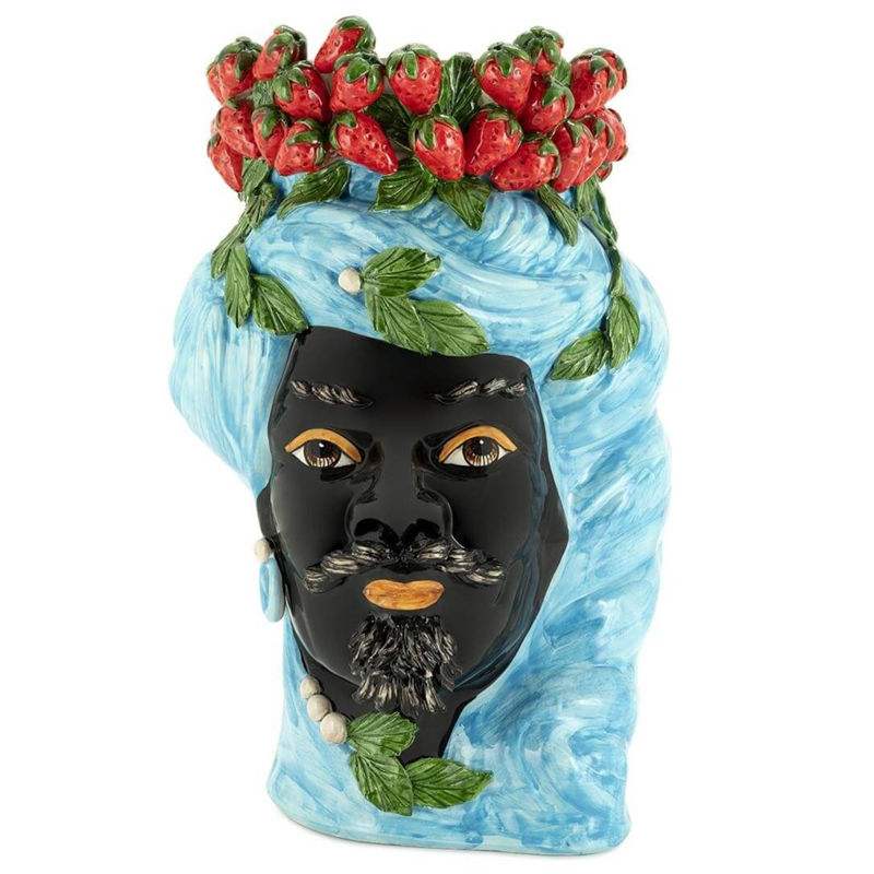 Ваза VASE STRAWBERRIES HEAD MAN BIG Blue Красный Голубой Ваза VASE STRAWBERRIES HEAD MAN BIG Blue Красный Голубой в Челябинске | Loft Concept