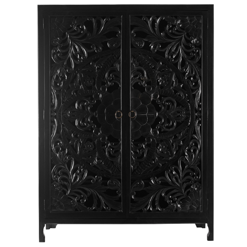 Шкаф Beauden Lace Cabinet Black Черный Шкаф Beauden Lace Cabinet Black Черный в Челябинске | Loft Concept