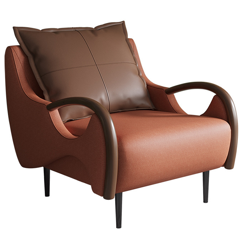 Кресло Oliwier Orange Armchair Оранжевый Коричневый Кресло Oliwier Orange Armchair Оранжевый Коричневый в Челябинске | Loft Concept