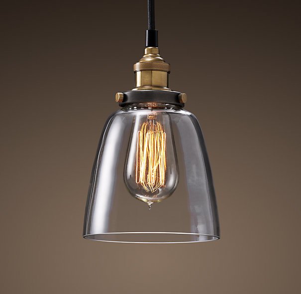Подвесной светильник Loft Clear Glass Cloche Черный Подвесной светильник Loft Clear Glass Cloche Черный в Челябинске | Loft Concept
