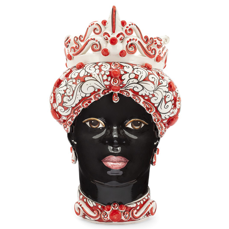 Ваза VASE MORO LADY red Черный Белый Красный Ваза VASE MORO LADY red Черный Белый Красный в Челябинске | Loft Concept
