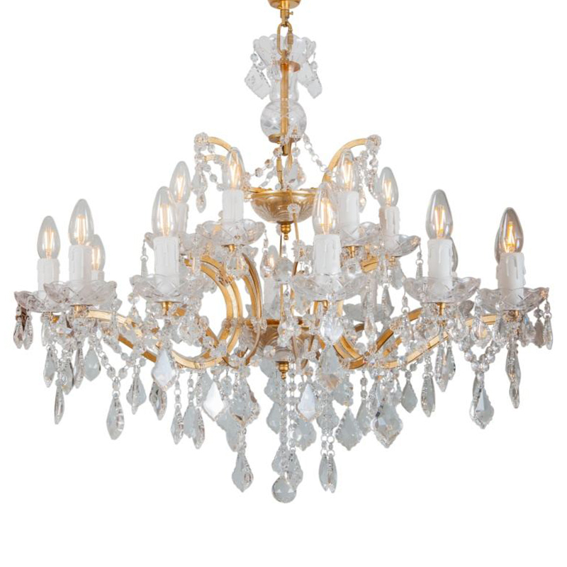 Люстра 19th c. Rococo IRON & CLEAR CRYSTAL GOLD Chandelier 18 Золотой Прозрачное Стекло в Челябинске | Loft Concept 