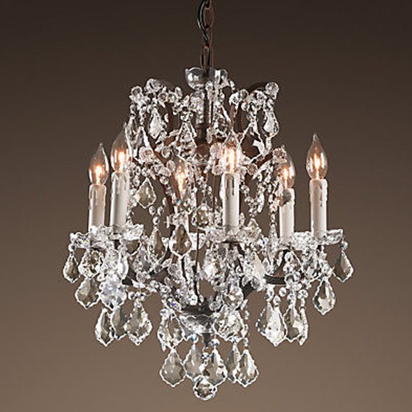 Люстра 19TH C. ROCOCO IRON & CLEAR CRYSTAL 6 Прозрачное Стекло Бурая ржавчина Люстра 19TH C. ROCOCO IRON & CLEAR CRYSTAL 6 Прозрачное Стекло Бурая ржавчина в Челябинске | Loft Concept