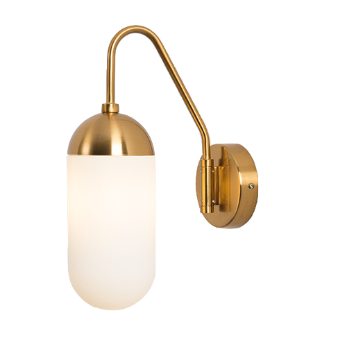 Бра Pelle Sconce short Gooseneck Clear Shade Латунь Белый Бра Pelle Sconce short Gooseneck Clear Shade Латунь Белый в Челябинске | Loft Concept