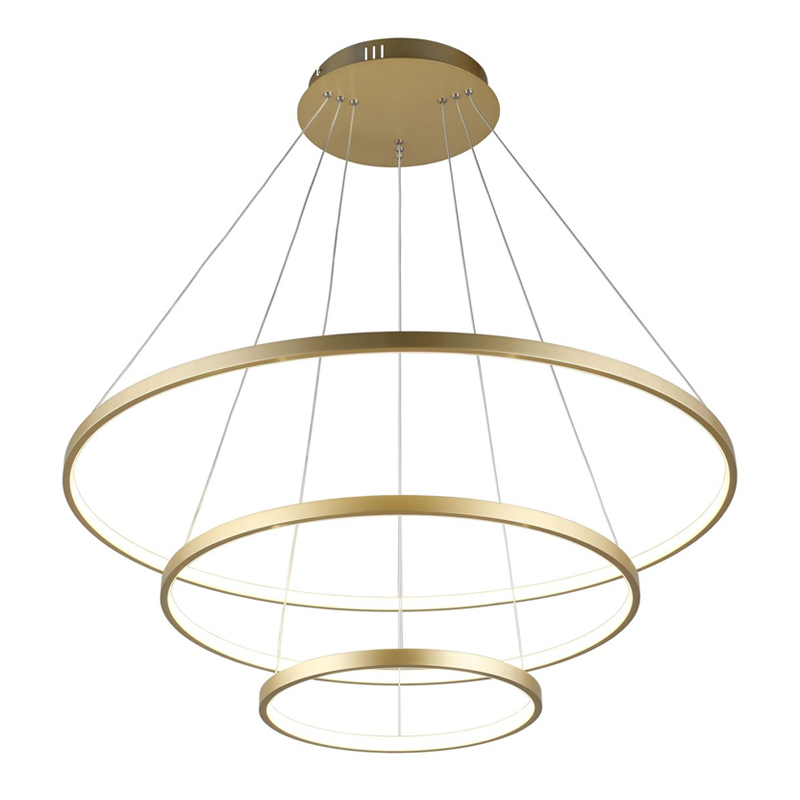 Люстра Ring Horizontal Trio Gold Золотой Люстра Ring Horizontal Trio Gold Золотой в Челябинске | Loft Concept
