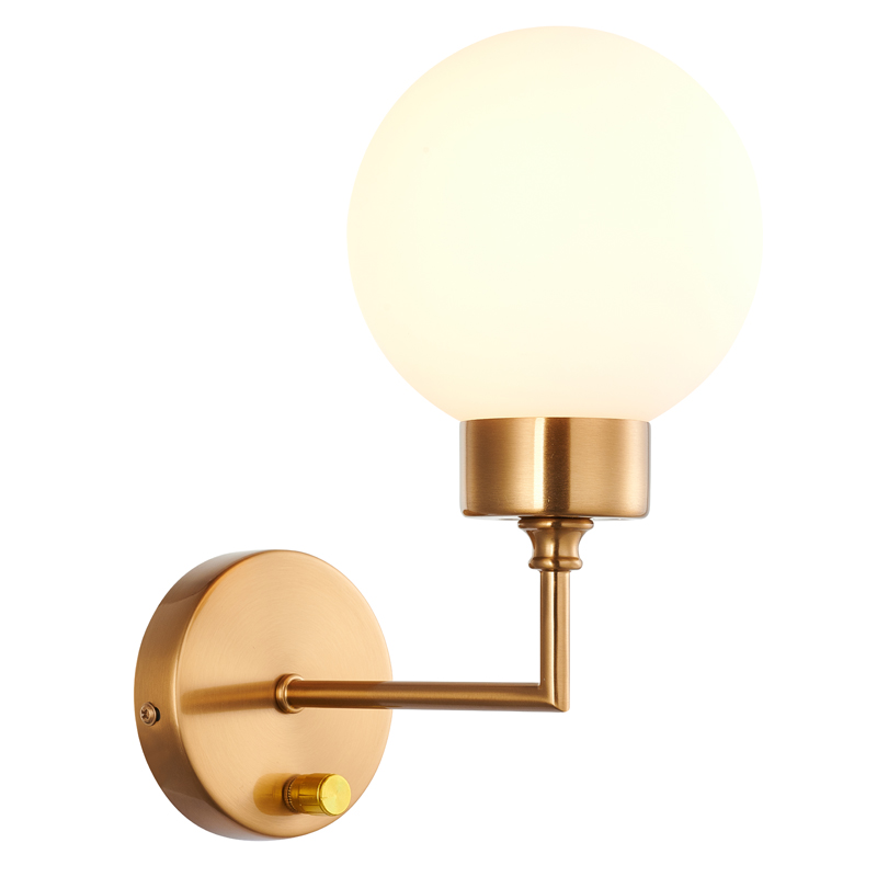 Бра Zibille Sconce brass Латунь Белое матовое стекло Бра Zibille Sconce brass Латунь Белое матовое стекло в Челябинске | Loft Concept
