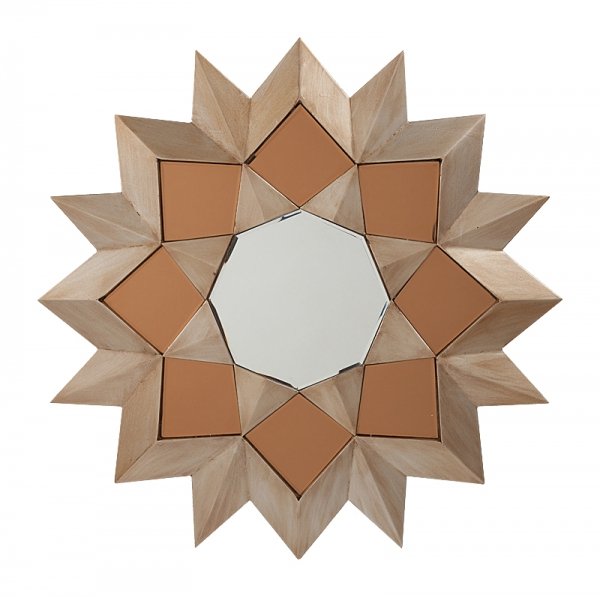 Зеркало-солнце Polygonal Sun Коричневый Зеркало-солнце Polygonal Sun Коричневый в Челябинске | Loft Concept