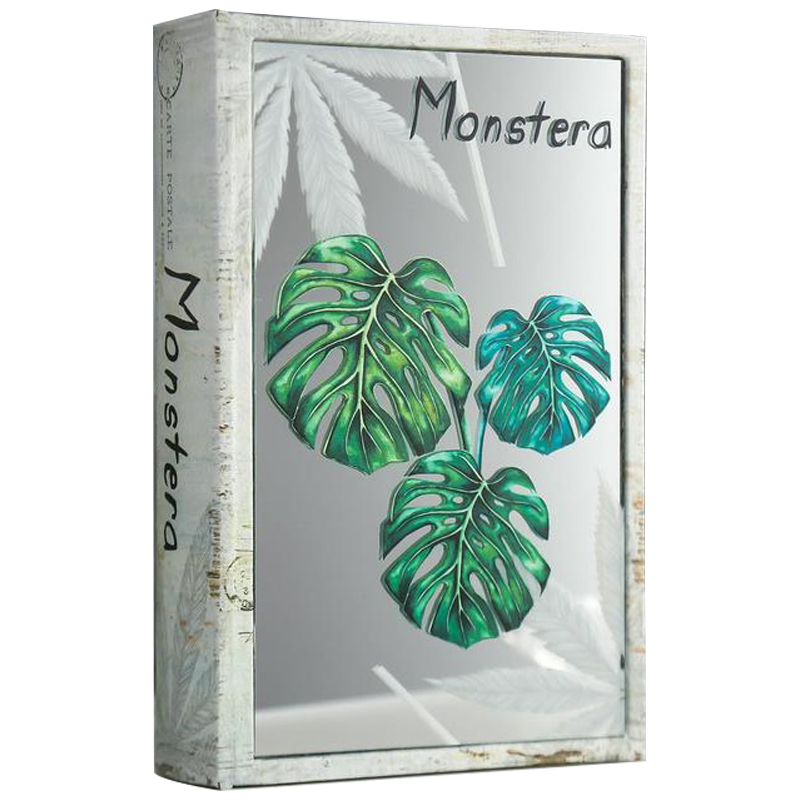 Шкатулка-книга Monstera Leaves Mirror Book Box Серый Зеленый Бежевый Шкатулка-книга Monstera Leaves Mirror Book Box Серый Зеленый Бежевый в Челябинске | Loft Concept