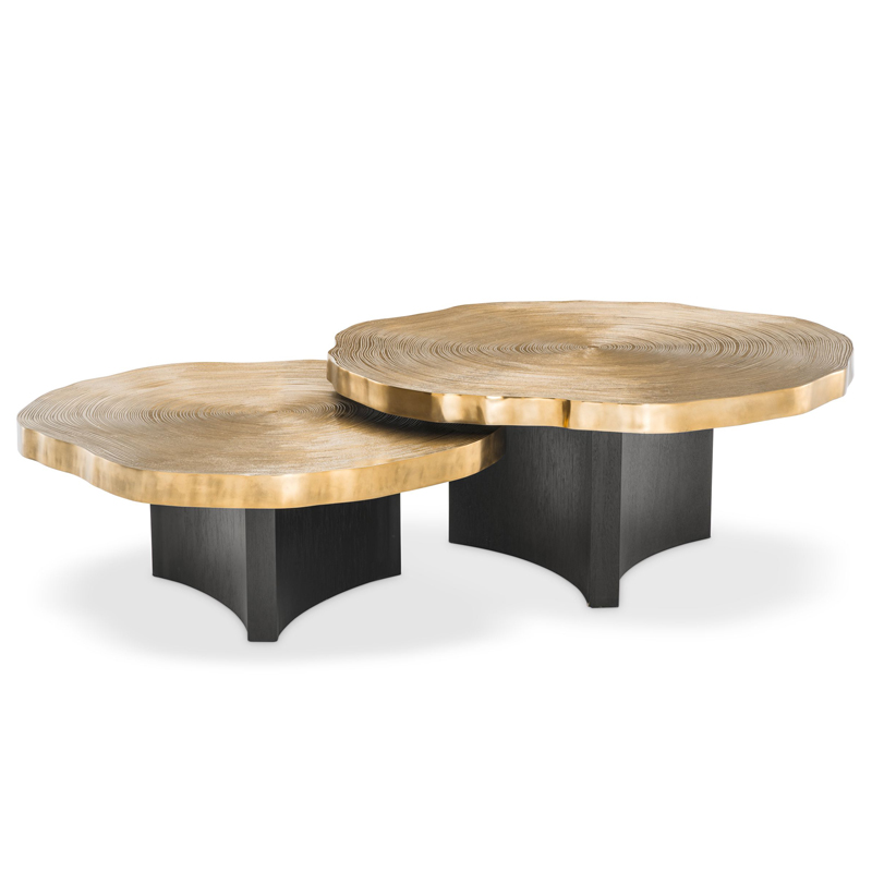 Комплект кофейных столов Eichholtz Coffee Table Thousand Oaks set of 2 Черный Латунь Комплект кофейных столов Eichholtz Coffee Table Thousand Oaks set of 2 Черный Латунь в Челябинске | Loft Concept