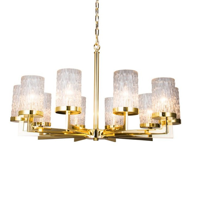 Люстра Kelly Gold с Рельефным Стеклом Золотой Люстра Kelly Gold с Рельефным Стеклом Золотой в Челябинске | Loft Concept