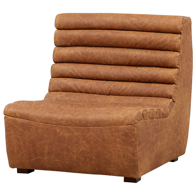 Модульное кожаное кресло Beaumont Lounge Leather Armchair Коричневый Модульное кожаное кресло Beaumont Lounge Leather Armchair Коричневый в Челябинске | Loft Concept