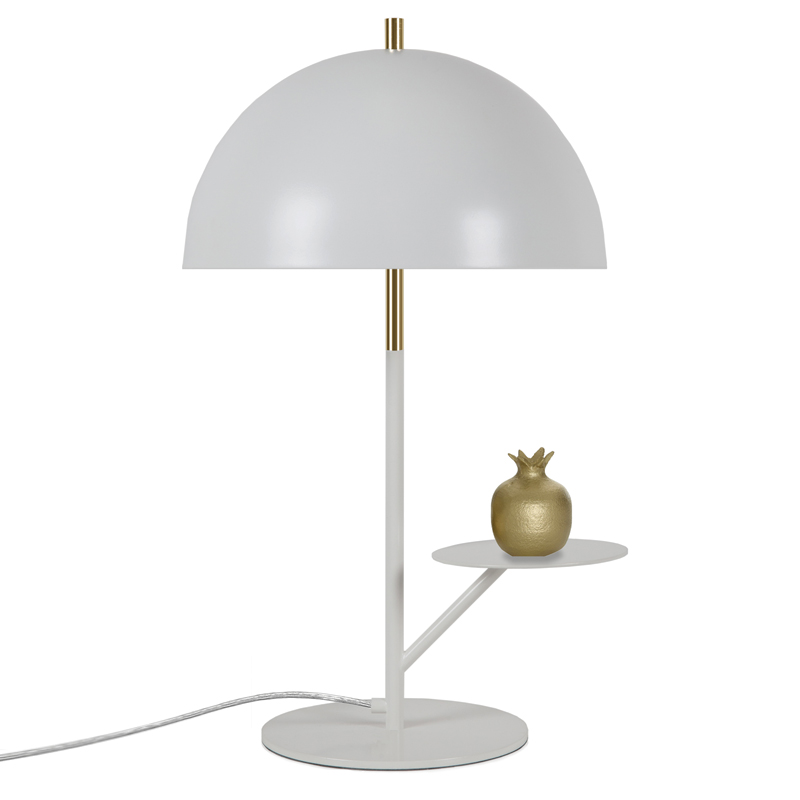 Настольная лампа Table lamp Butler WHITE Латунь Белый Настольная лампа Table lamp Butler WHITE Латунь Белый в Челябинске | Loft Concept