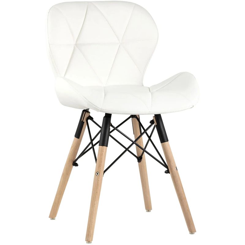 Стул Jeroen Chair Белая Экокожа Белый Древесина Черный Стул Jeroen Chair Белая Экокожа Белый Древесина Черный в Челябинске | Loft Concept