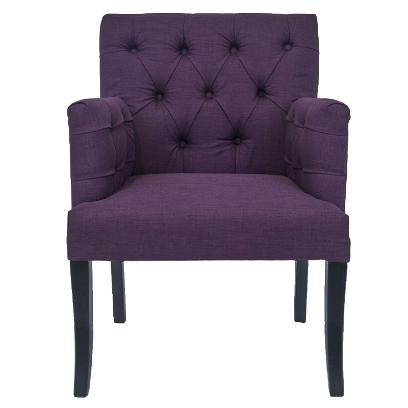 Кресло Addison Chic Armchair purple flax Фиолетовый Черный Кресло Addison Chic Armchair purple flax Фиолетовый Черный в Челябинске | Loft Concept