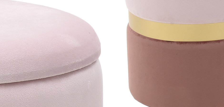 Комплект пуфов Golden Belt Soft Pink & Deep Pink Комплект пуфов Golden Belt Soft Pink & Deep Pink - Loft-Concept в Челябинске