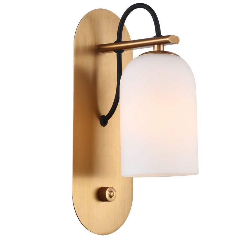 Бра Pyrrhus Sconce Латунь Белое матовое стекло Бра Pyrrhus Sconce Латунь Белое матовое стекло в Челябинске | Loft Concept