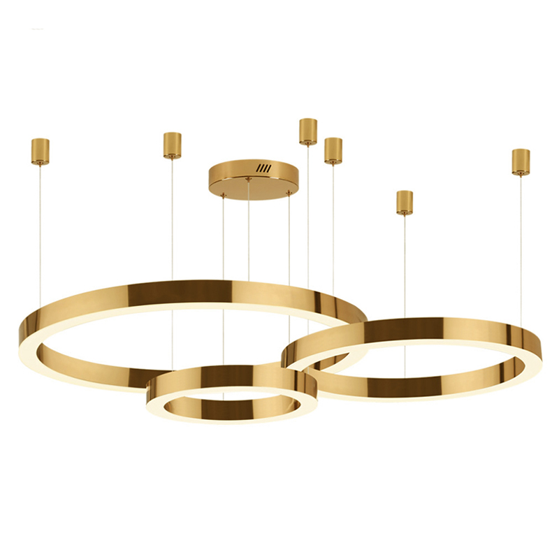 Люстра 3 Gold Ring Horizontal Золотой Люстра 3 Gold Ring Horizontal Золотой в Челябинске | Loft Concept