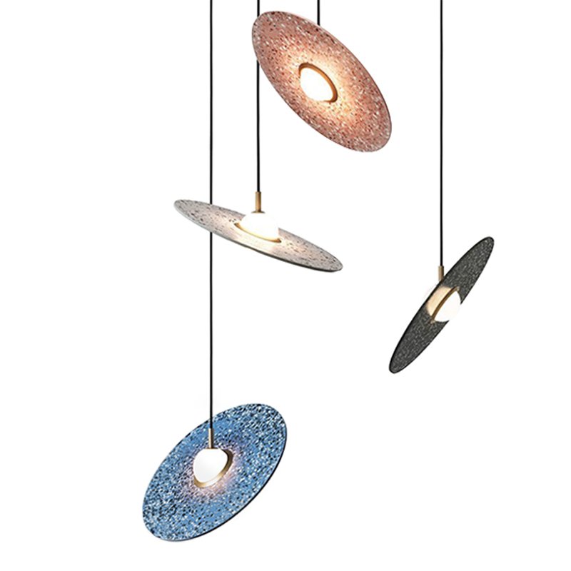 Подвесной светильник Stone Disc Haning Pendant Серый Синий Черный Розовый (Rose) Подвесной светильник Stone Disc Haning Pendant Серый Синий Черный Розовый (Rose) в Челябинске | Loft Concept