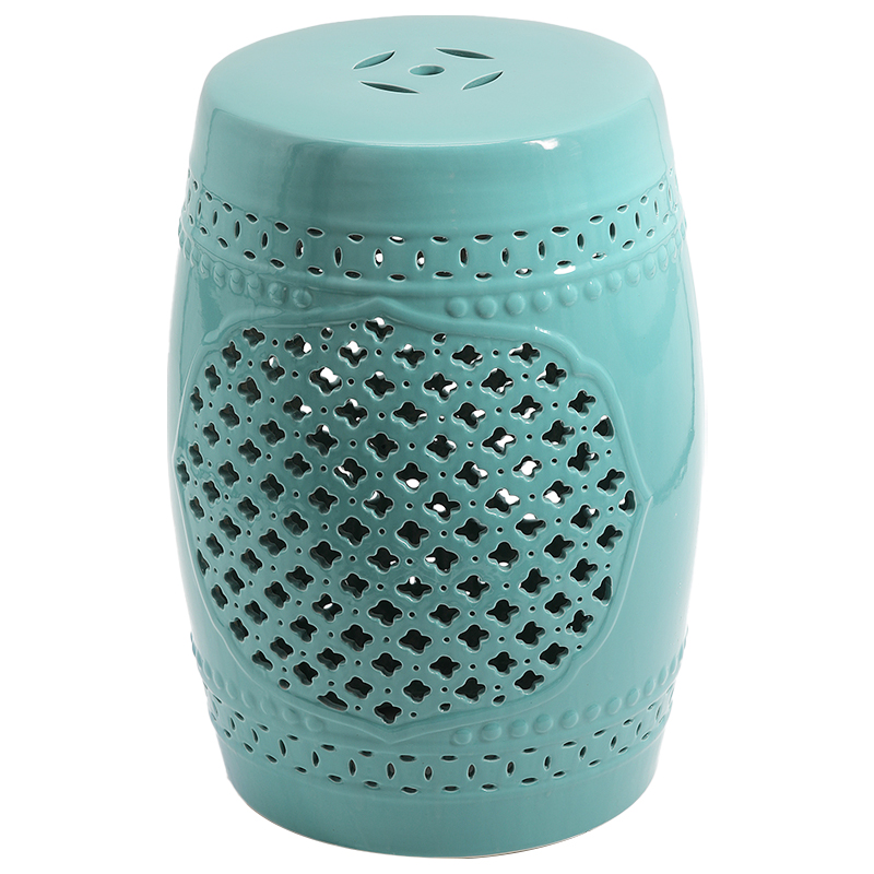 Керамический табурет Quatrefoil Garden Stool - Turquoise Бирюзовый Керамический табурет Quatrefoil Garden Stool - Turquoise Бирюзовый в Челябинске | Loft Concept