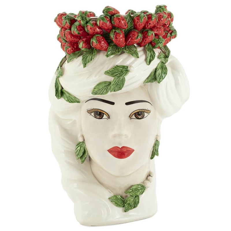Ваза VASE STRAWBERRIES HEAD LADY BIG White Красный Белый Ваза VASE STRAWBERRIES HEAD LADY BIG White Красный Белый в Челябинске | Loft Concept