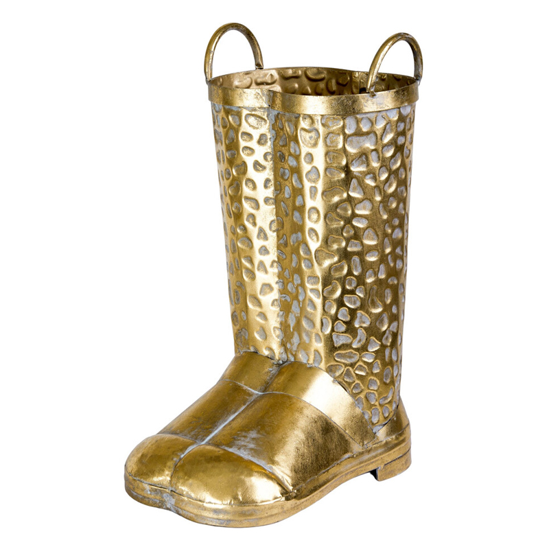 Ваза в форме сапог с рельефной текстурой и ручками Vase Boot Винтажное Темное Золото Ваза в форме сапог с рельефной текстурой и ручками Vase Boot Винтажное Темное Золото в Челябинске | Loft Concept