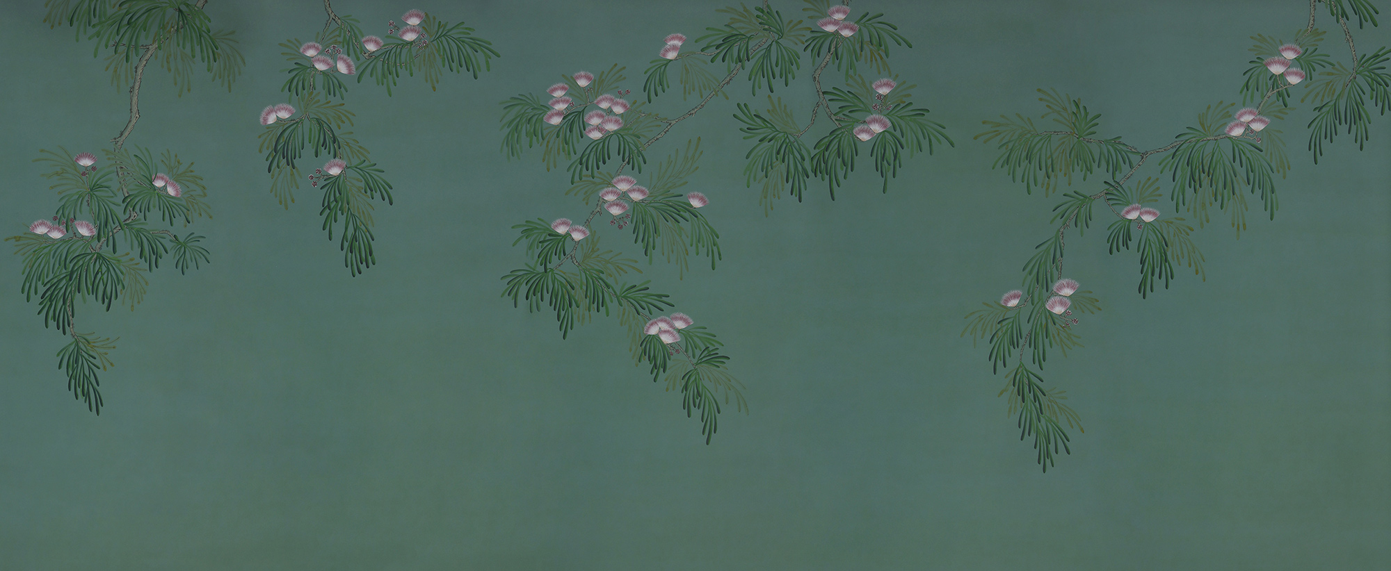 Обои ручная роспись Silk Tree Blossom on Sung Green Williamsburg Обои ручная роспись Silk Tree Blossom on Sung Green Williamsburg - постер Loft-Concept в Челябинске