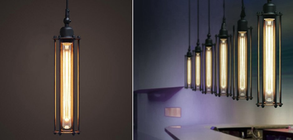 Подвесной светильник Loft Industrial Edison Cage Vetrical Momo Подвесной светильник Loft Industrial Edison Cage Vetrical Momo - Loft-Concept в Челябинске