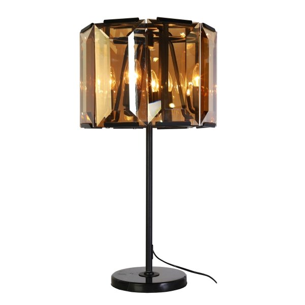 Настольная лампа Harlow Crystal Round Table Amber Черный Янтарь (Amber) Настольная лампа Harlow Crystal Round Table Amber Черный Янтарь (Amber) в Челябинске | Loft Concept
