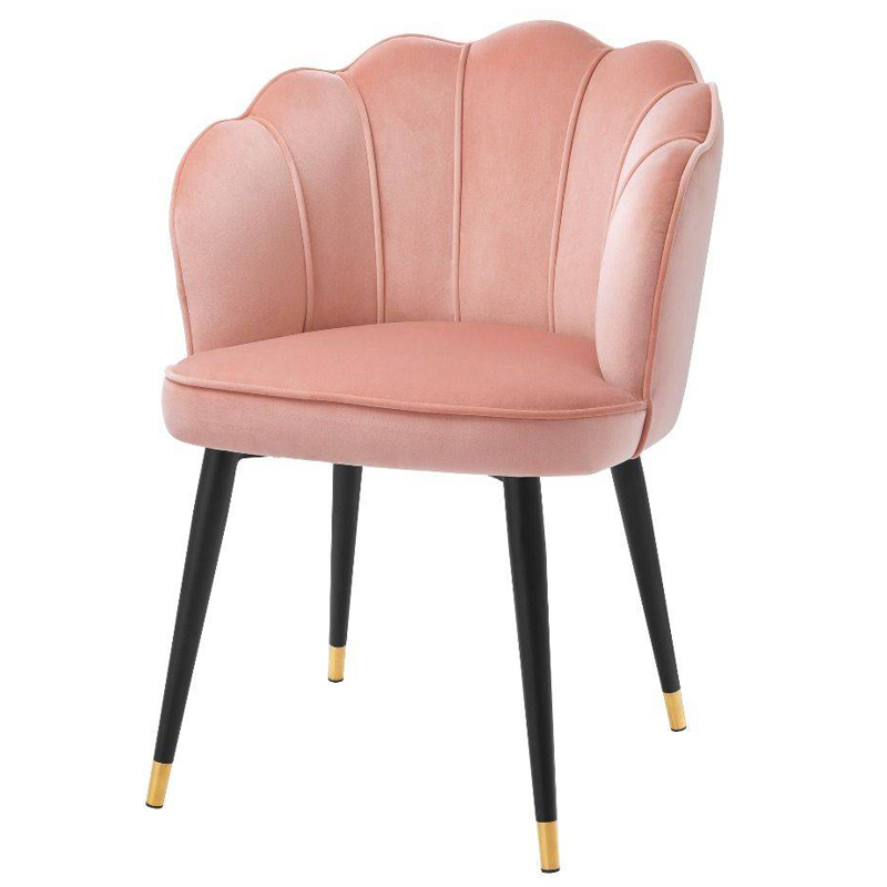 Стул Eichholtz Dining Chair Bristol nude Розовый пастельный Черный Латунь Стул Eichholtz Dining Chair Bristol nude Розовый пастельный Черный Латунь в Челябинске | Loft Concept
