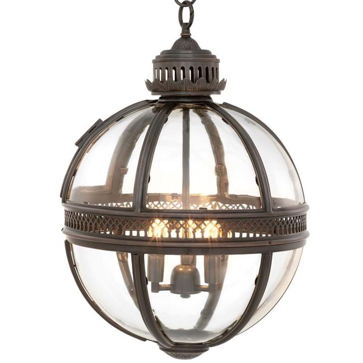 Люстра Lantern Residential Bronze M Темная бронза Прозрачное Стекло Люстра Lantern Residential Bronze M Темная бронза Прозрачное Стекло в Челябинске | Loft Concept