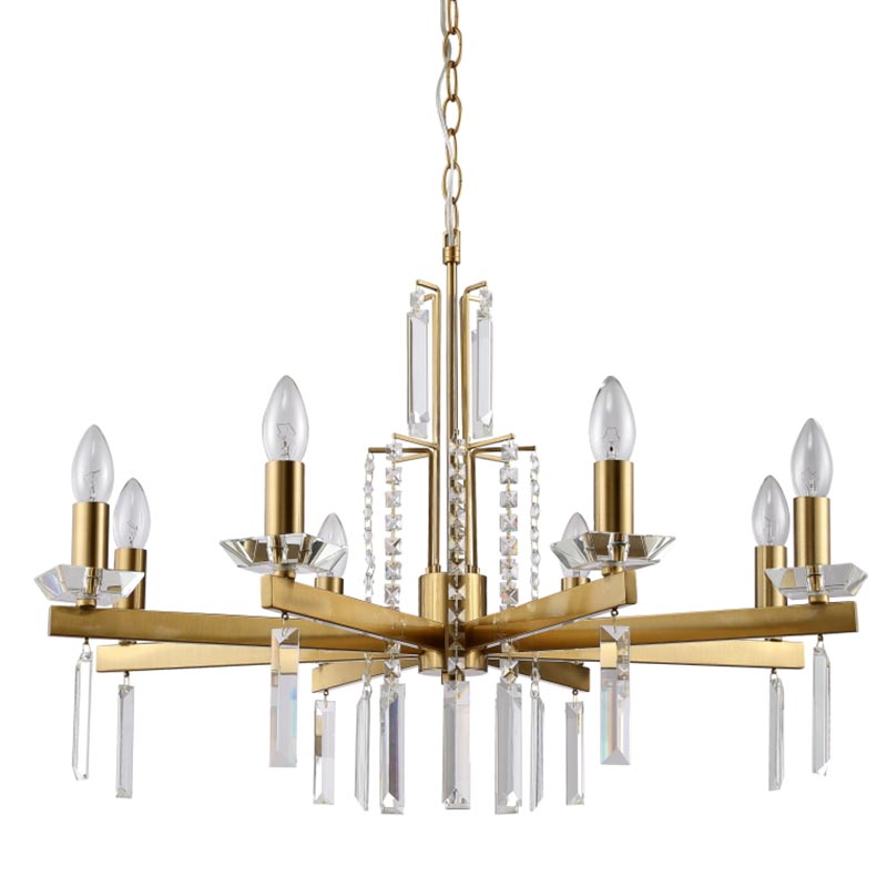 Люстра Vivien Crystal Brass Chandelier 8 Латунь Серый Люстра Vivien Crystal Brass Chandelier 8 Латунь Серый в Челябинске | Loft Concept