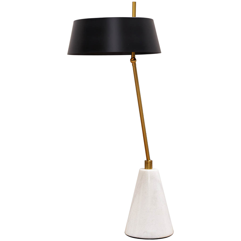 Настольная лампа с черным металлическим абажуром Dominique Table Lamp Черный Золотой Белый Настольная лампа с черным металлическим абажуром Dominique Table Lamp Черный Золотой Белый в Челябинске | Loft Concept