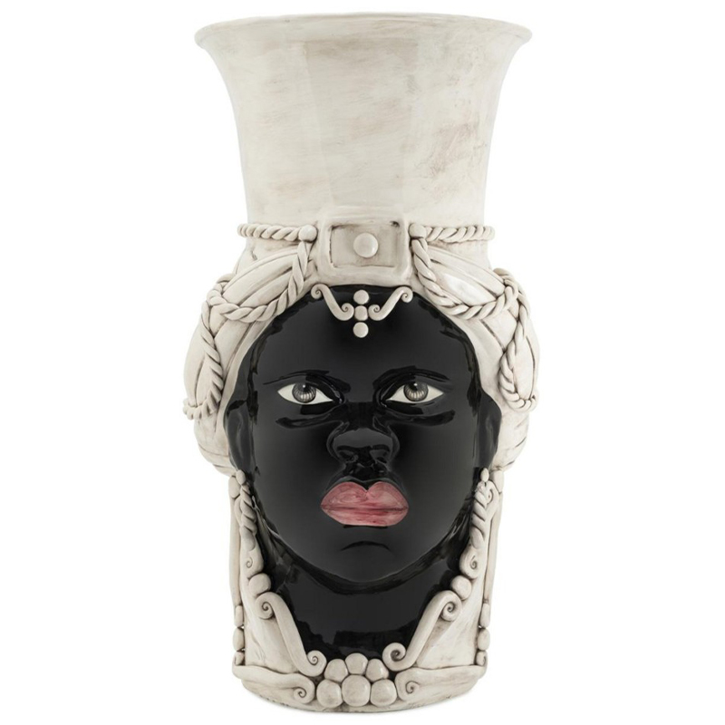 Ваза Vase Moro Lady Giant Бежевый Черный Ваза Vase Moro Lady Giant Бежевый Черный в Челябинске | Loft Concept