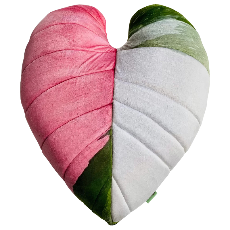 Декоративная подушка Botanical Cushion Filodendron Pink Princess Зеленый Белый Розовый Декоративная подушка Botanical Cushion Filodendron Pink Princess Зеленый Белый Розовый в Челябинске | Loft Concept